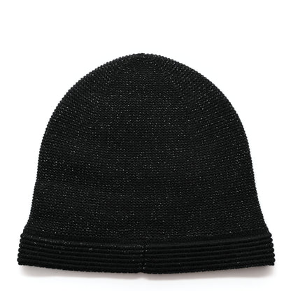 Chanel Cashmere Blend CC Beanie Hat Black 3 of 5