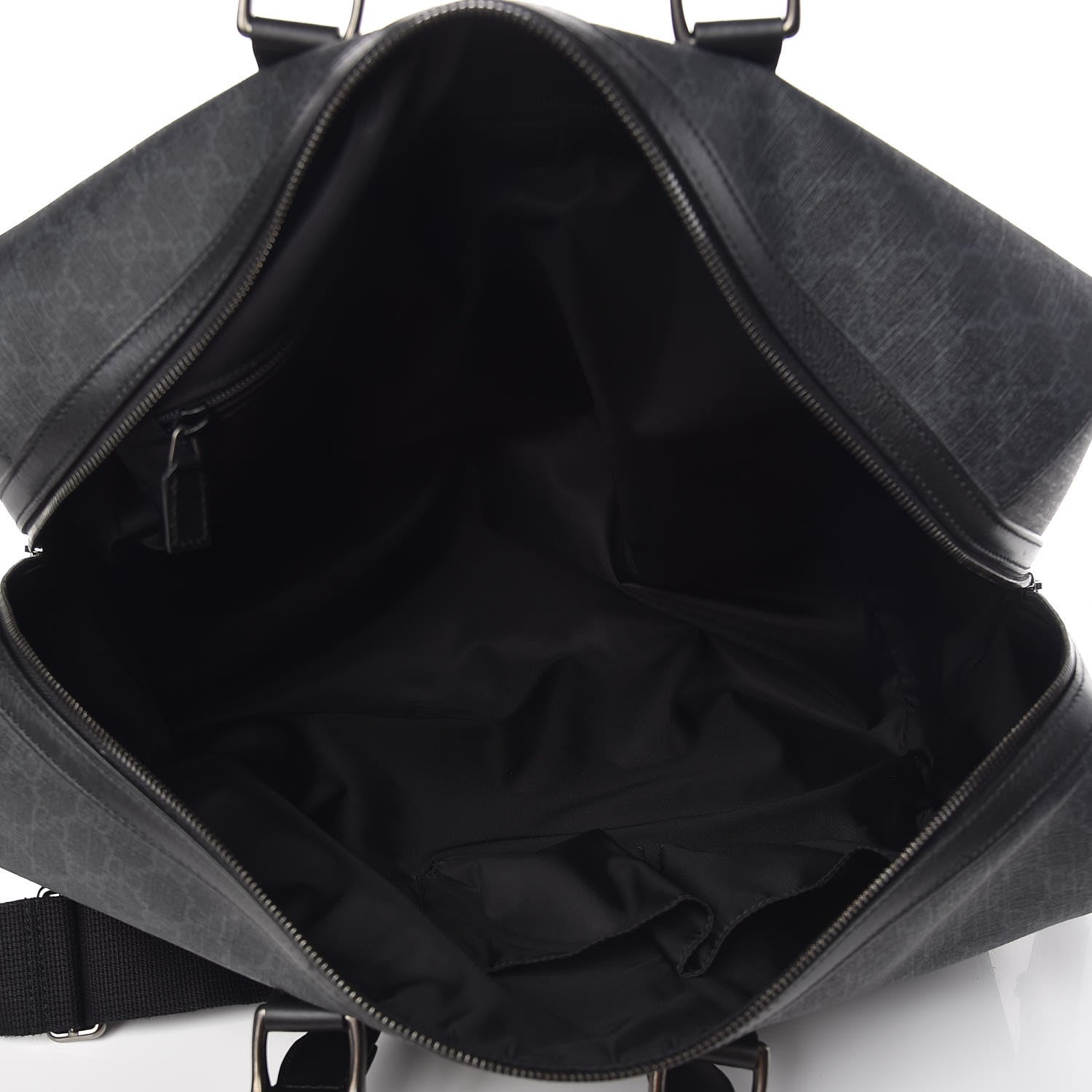 Gucci GG Supreme Monogram Medium Carry-On Duffle Bag Black Grey 5 of 11