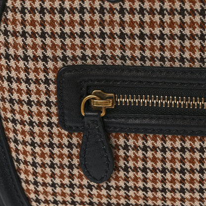 Celine Twill Smooth Calfskin Houndstooth Mini Luggage Dune Black 11 of 12