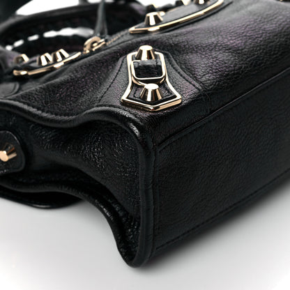 Balenciaga Chevre Gold Metallic Edge Hardware Mini City Black 7 of 8
