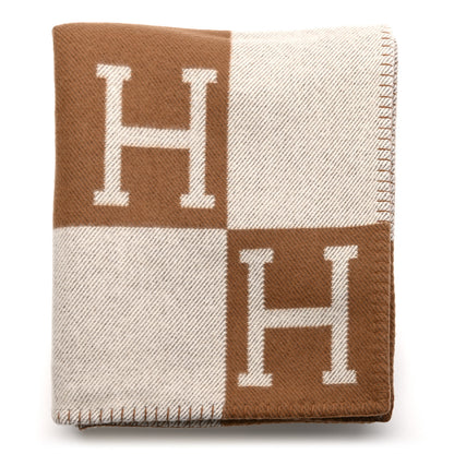 Hermes Wool Cashmere Avalon Blanket Ecru Camel 1 of 3