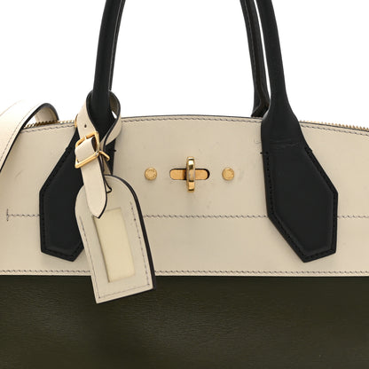 Louis Vuitton Taurillon City Steamer MM Kaki Creme Black 10 of 15