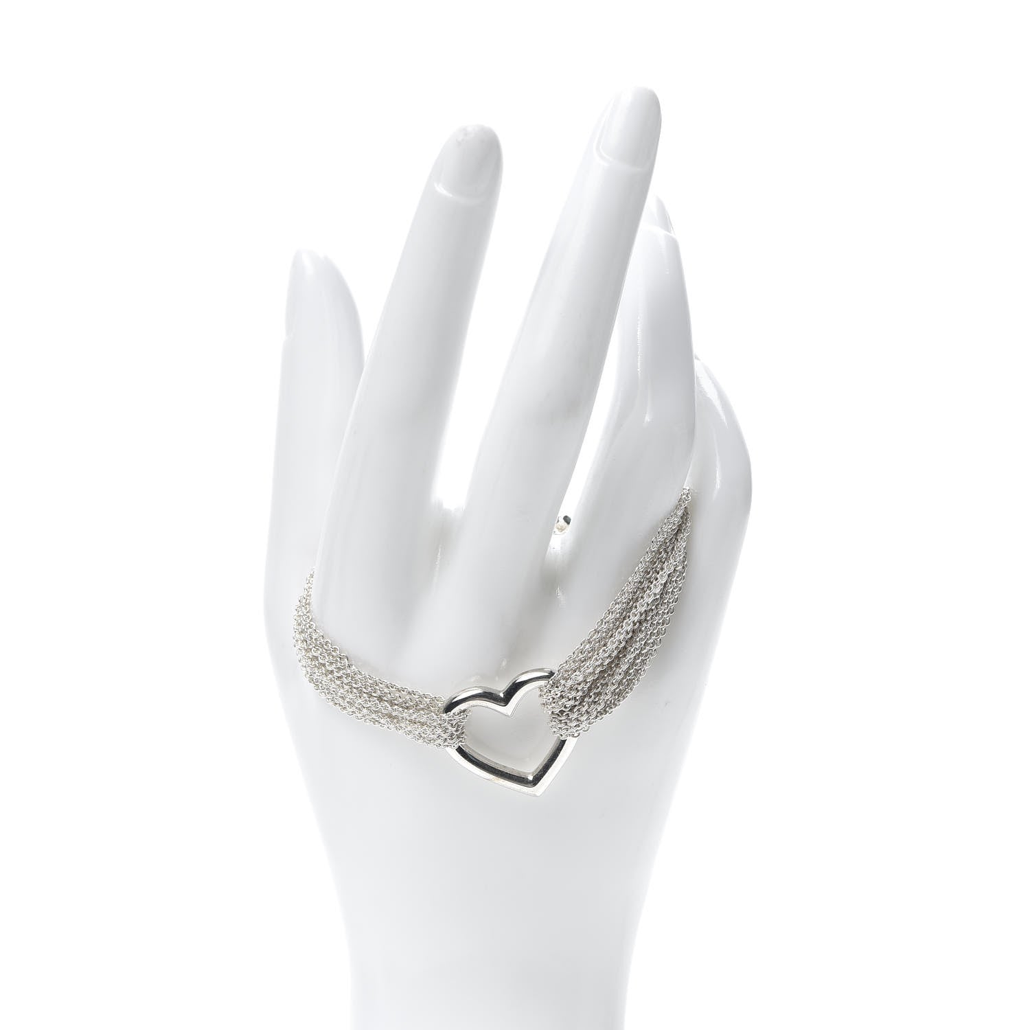 Tiffany Sterling Silver Heart Mesh Bracelet 2 of 5