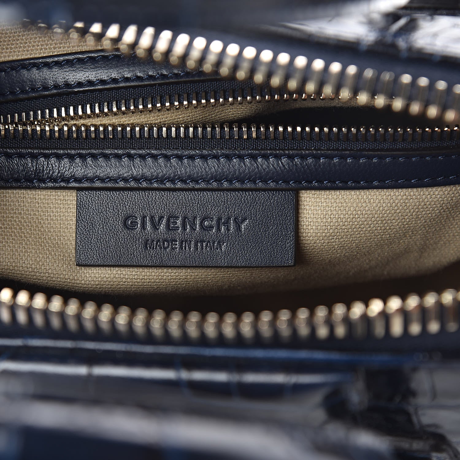 Givenchy Calfskin Crocodile Embossed Small Antigona Deep Blue 6 of 9