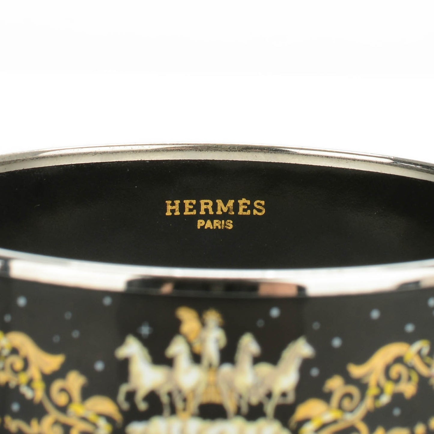 Enamel Printed Wide Cosmos Bracelet 70 Black
