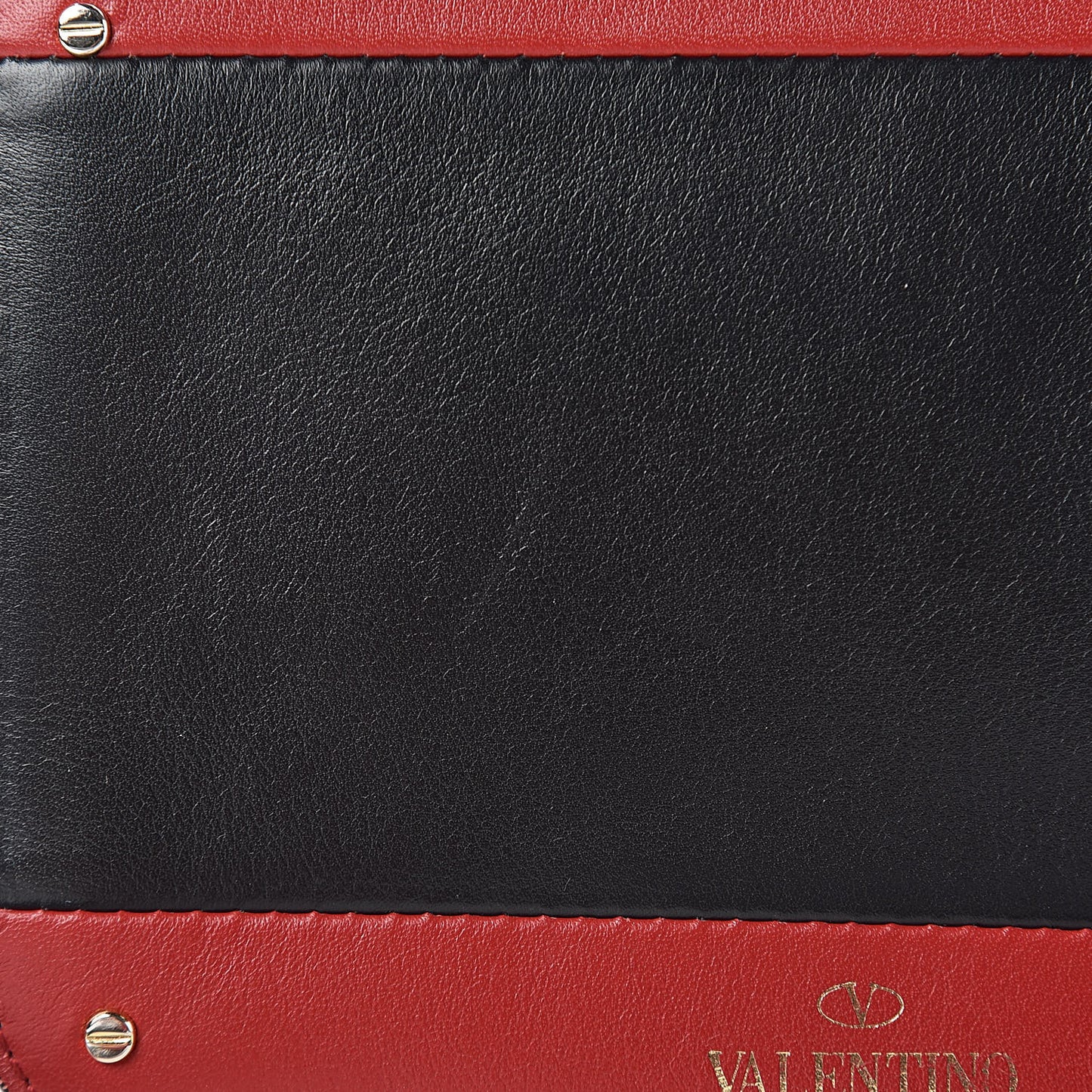 Calfskin Mini Rivet Colorblock Shoulder Bag Black Red