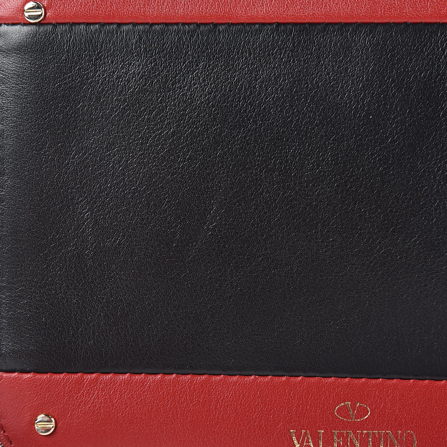 Valentino Garavani Calfskin Mini Rivet Colorblock Shoulder Bag Black Red 13 of 16