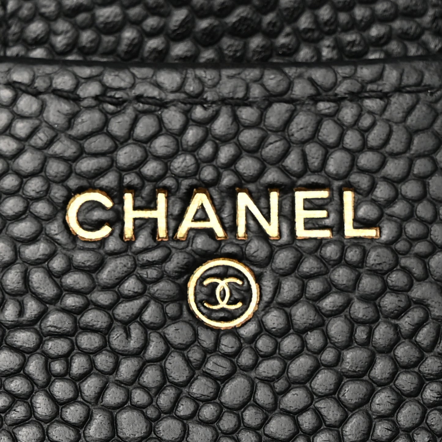 Caviar Quilted Compact Flap Wallet Black
