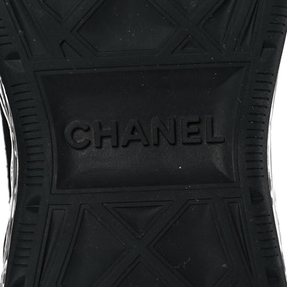 Chanel Suede Calfskin Velvet Grosgrain CC Sneakers 37.5 Black 7 of 9