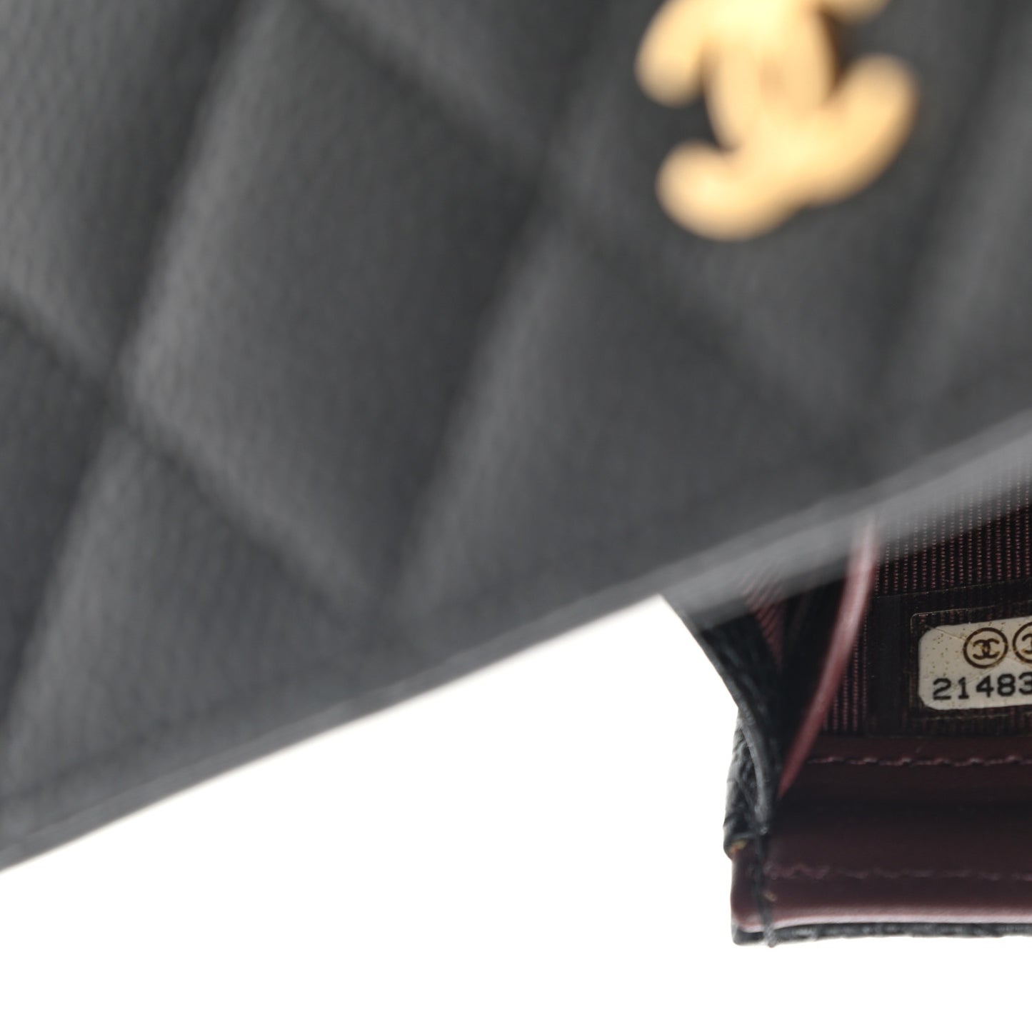 Caviar Quilted Large Gusset Flap Wallet Black