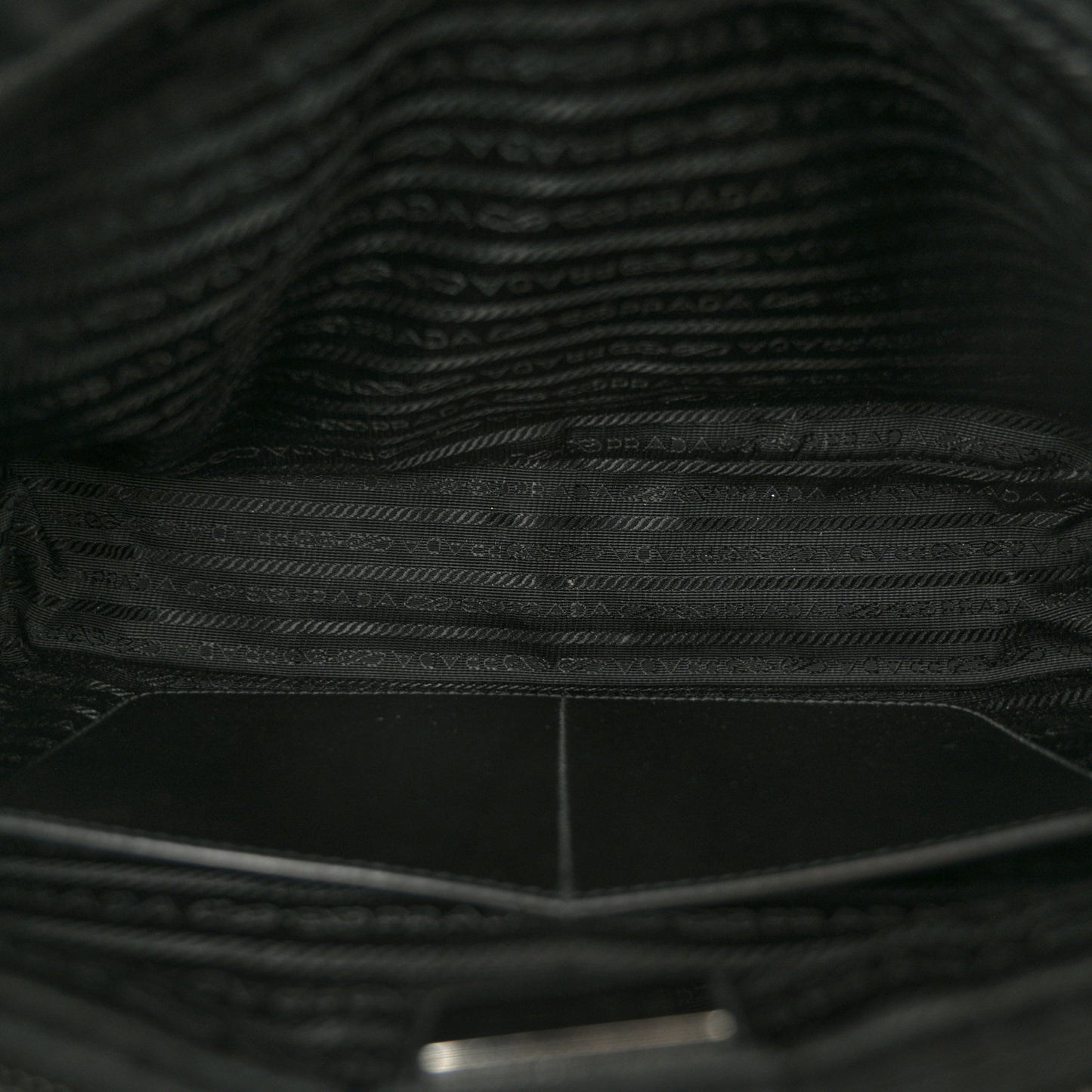 Tessuto Nylon Saffiano Large Double Snap Buckle Messenger Bag Black