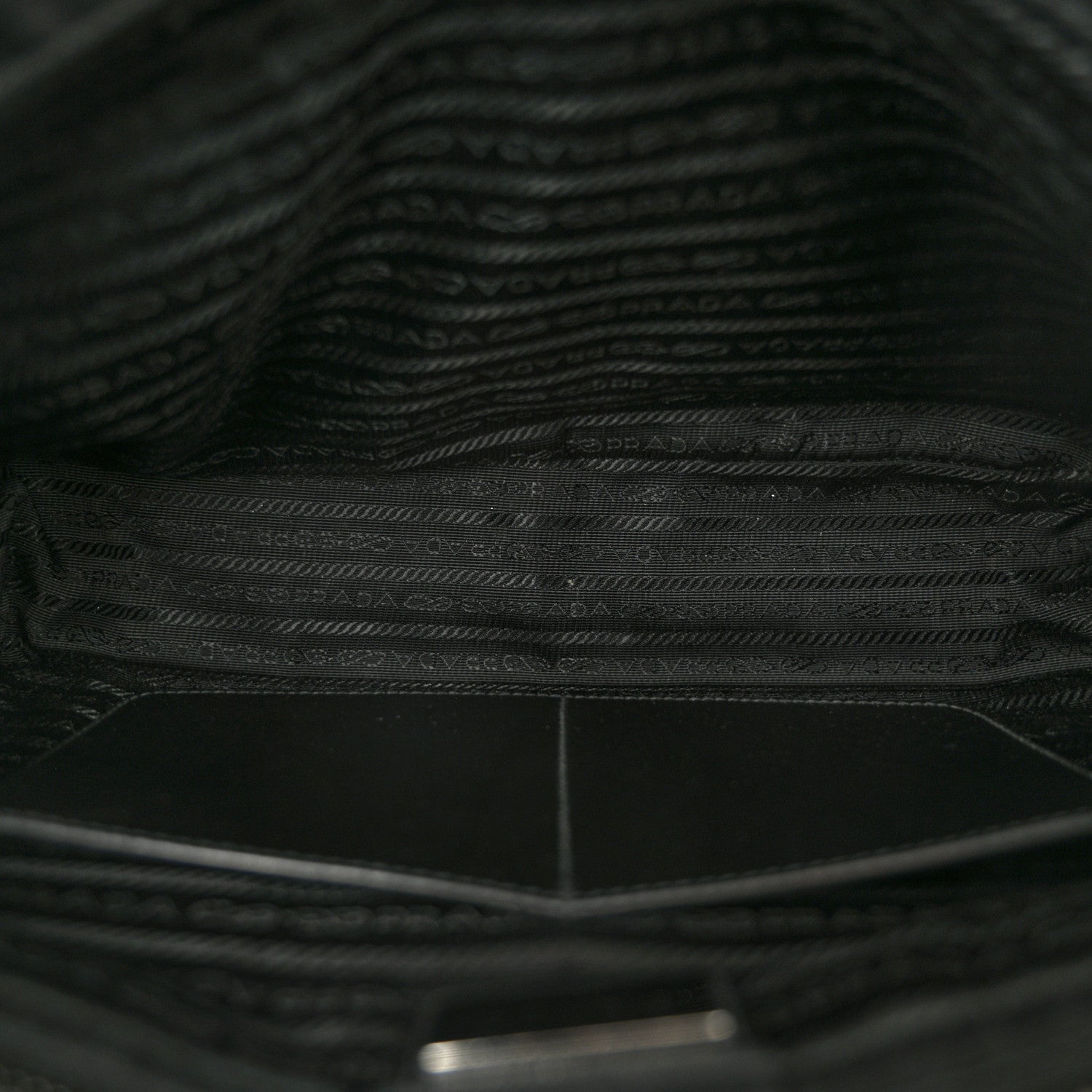 Prada Tessuto Nylon Saffiano Large Double Snap Buckle Messenger Bag Black 5 of 10