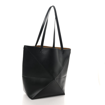 Loewe Shiny Calfskin Medium Puzzle Fold Tote Black 3 of 9