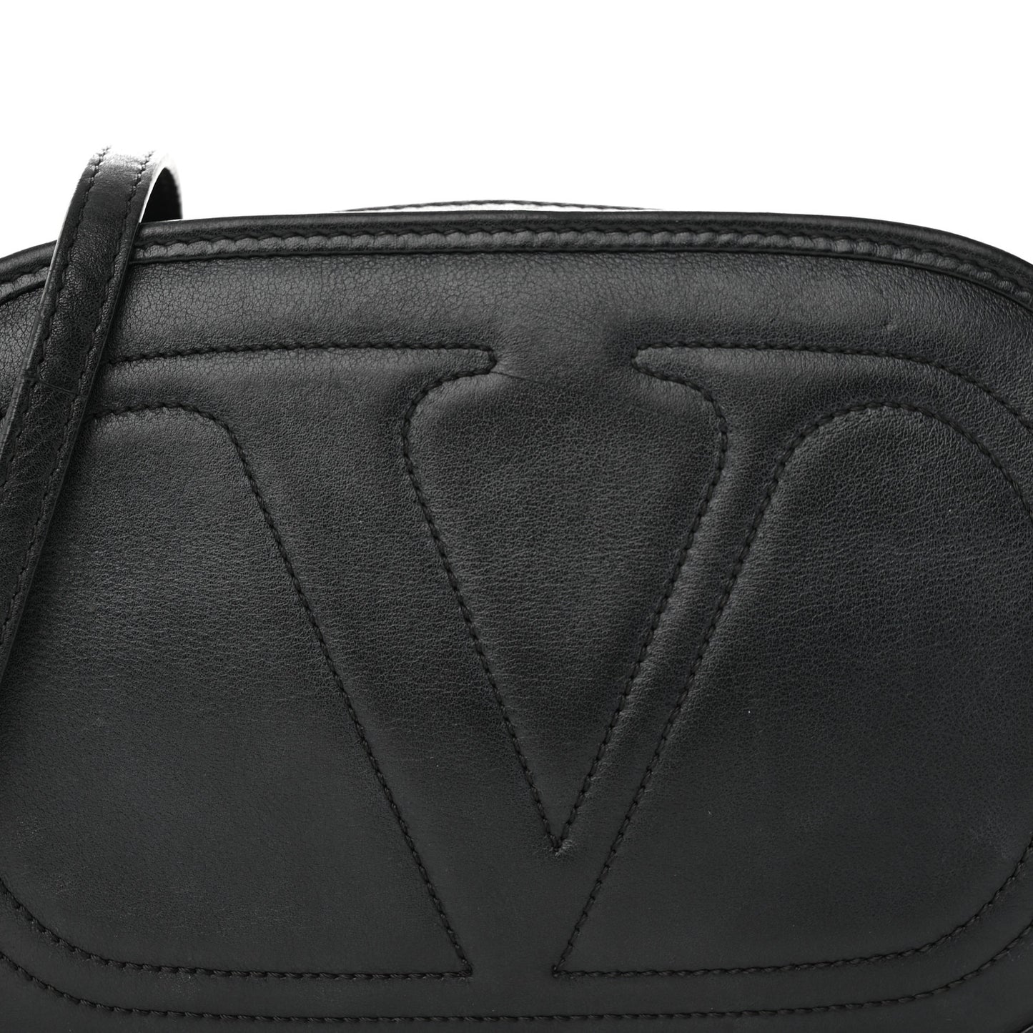 Calfskin Small Logo Go Crossbody Bag Black