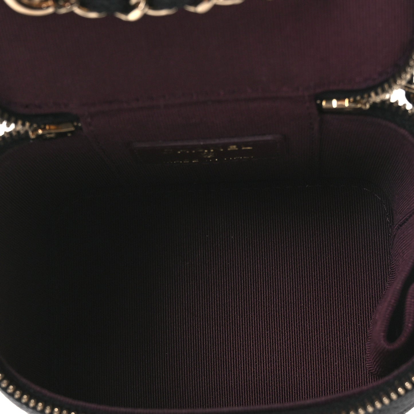 Caviar Quilted Tiny CC Mini Vanity Case With Chain Black