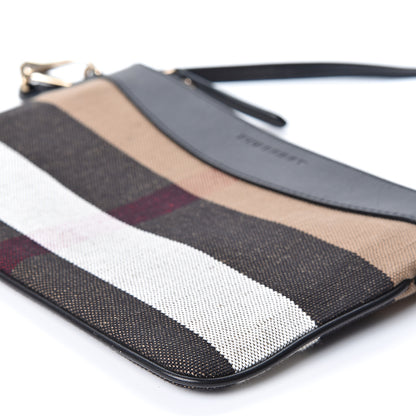 Burberry Mega Check Peyton Crossbody Clutch Bag Black 10 of 10