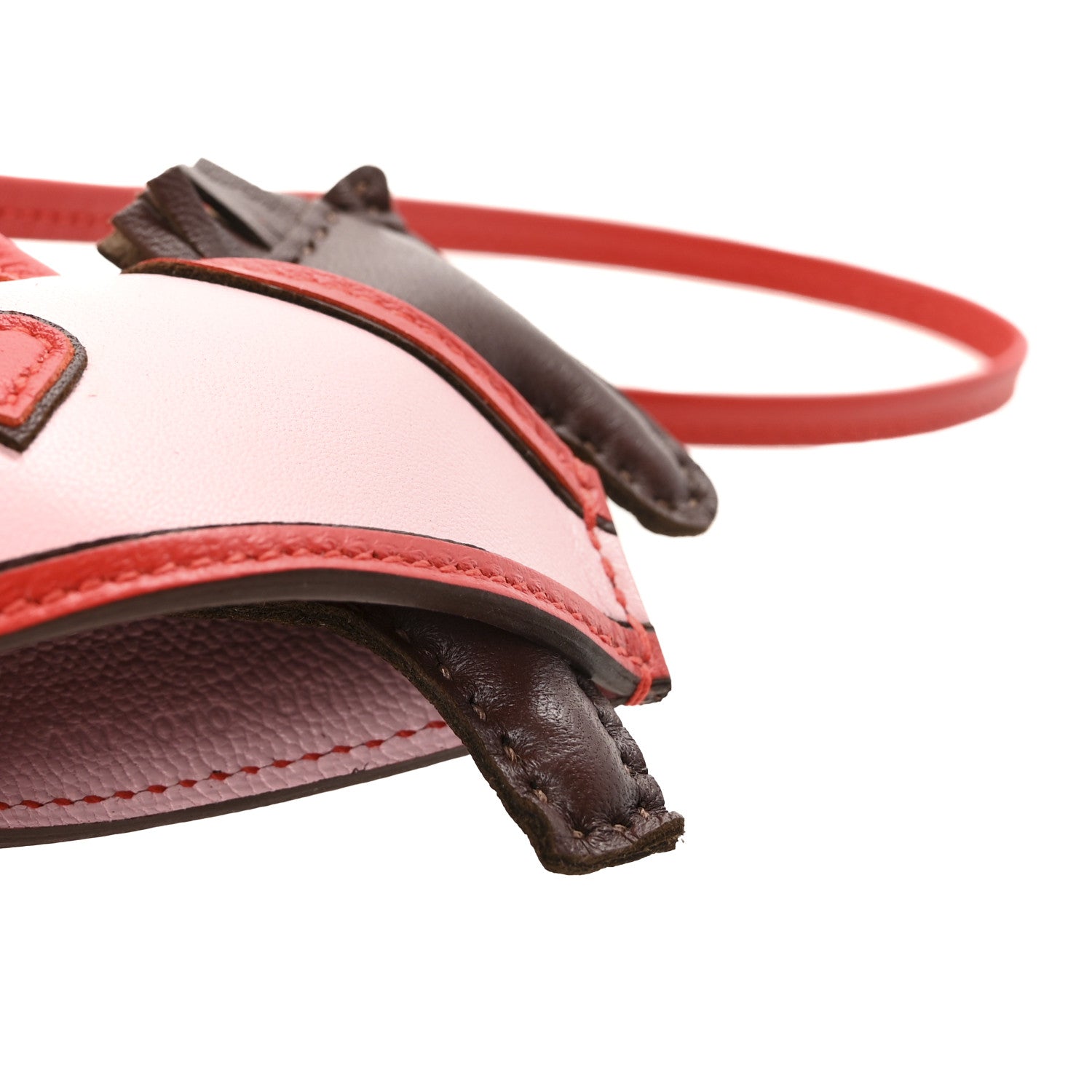 Hermes Milo Lambskin Grigri Rodeo Robeo Coeur Bag Charm PM Terre Capucine Rose Sakura 3 of 4