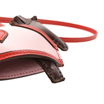 Hermes Milo Lambskin Grigri Rodeo Robeo Coeur Bag Charm PM Terre Capucine Rose Sakura 3 of 4