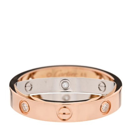 Cartier 18K Pink White Gold 6 Diamonds LOVE Ring 48 4.5 1 of 4