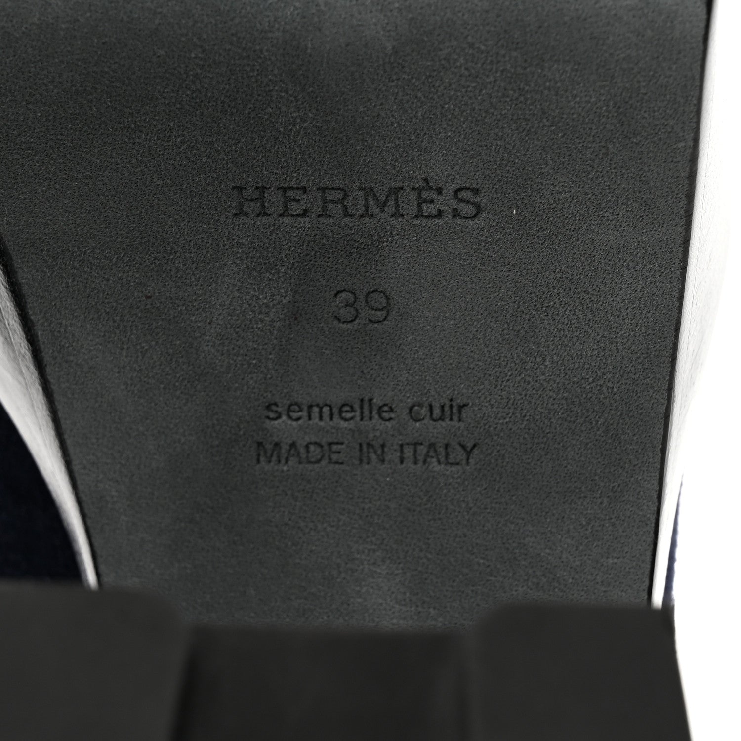 Hermes Suede Goatskin Hailey 70 Sandals 39 Marron Mahogany Marine 8 of 9