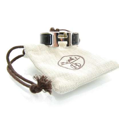 Hermes Enamel Clic Clac H Bracelet Wide Black Silver 5 of 5