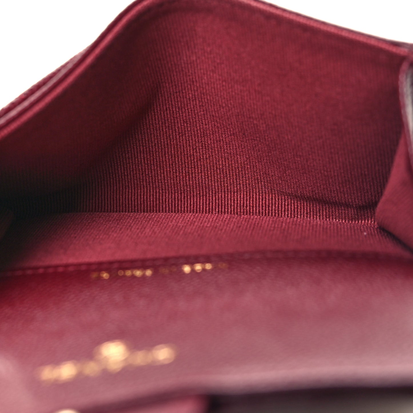 Caviar Quilted Flap Card Holder Wallet Burgundy