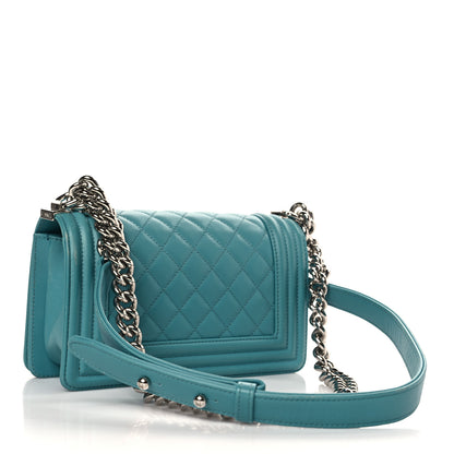 Chanel Lambskin Quilted Small Boy Flap Dark Turquoise 3 of 10