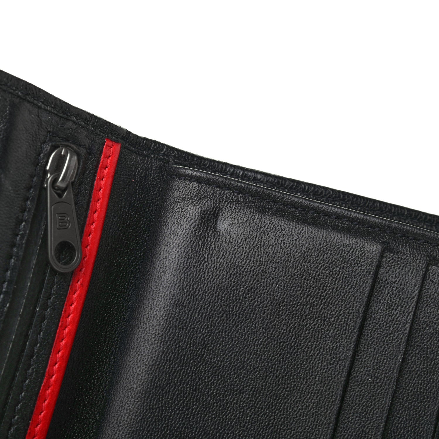 Balenciaga Agneau Compact Wallet Rouge Vif Black 10 of 10
