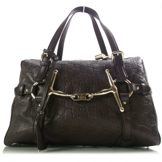 Gucci Guccissima 85th Anniversary Boston Tote Chocolate Brown 1 of 11