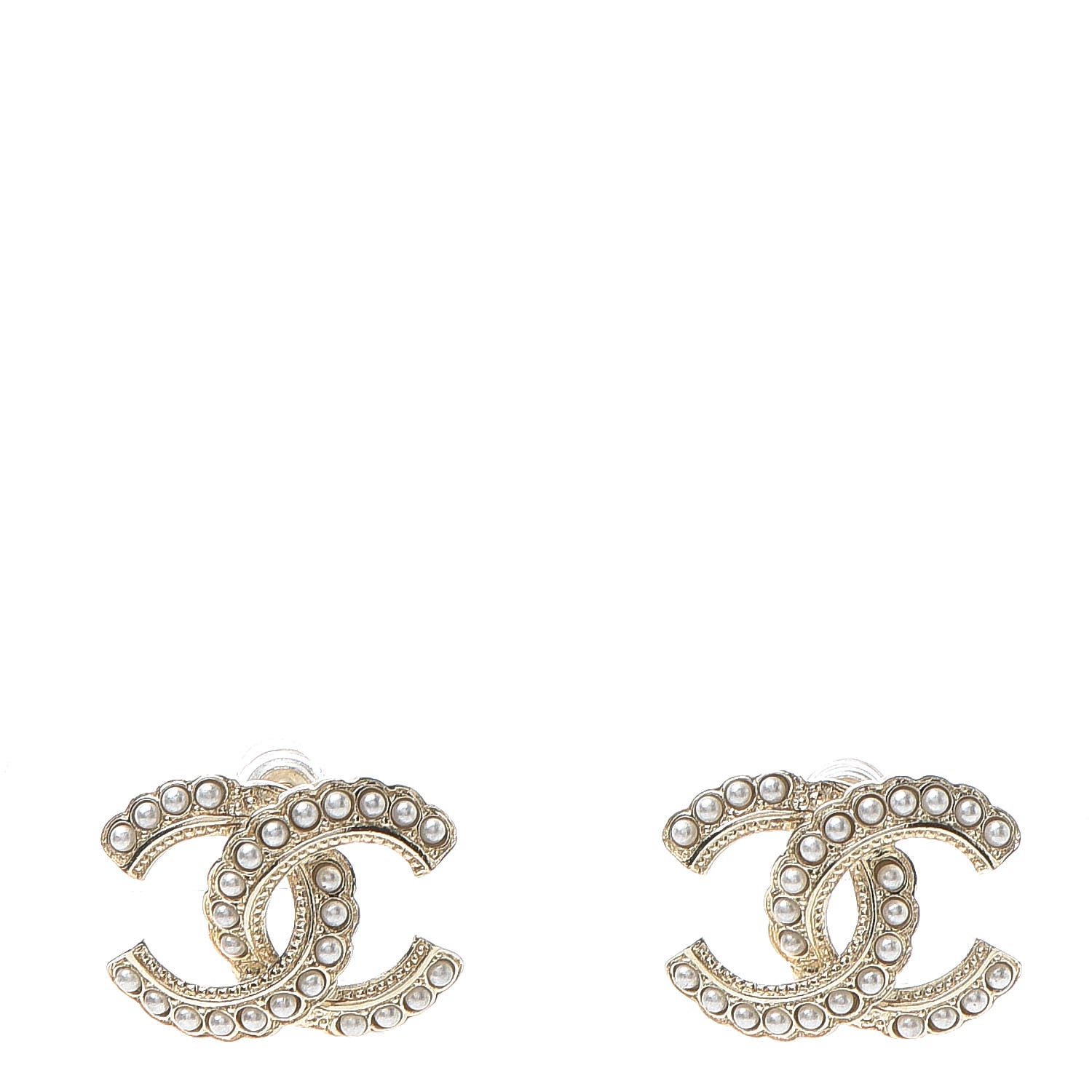Chanel Pearl Queen of France CC Earrings Gold 1 of 5