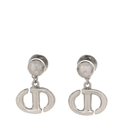 Christian Dior Metal Petit CD Drop Earrings Silver 1 of 4