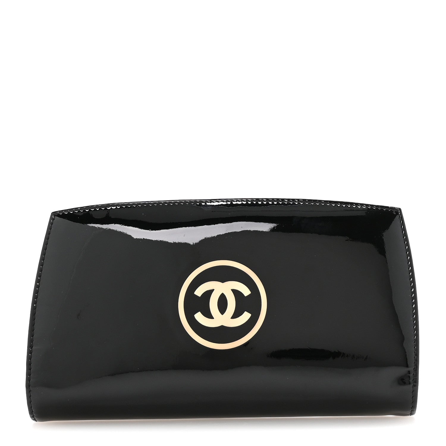 Chanel Patent CC Trousse Maquil Yen Wallet Black 1 of 9