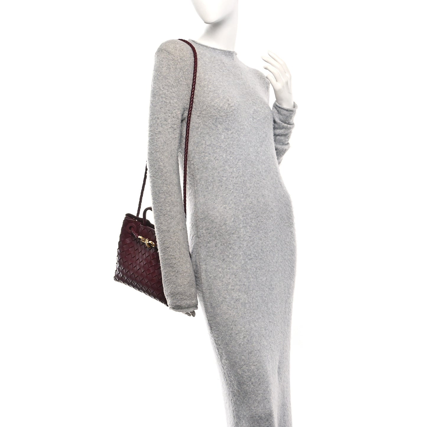 Nappa Intrecciato Small Andiamo Shoulder Bag Barolo