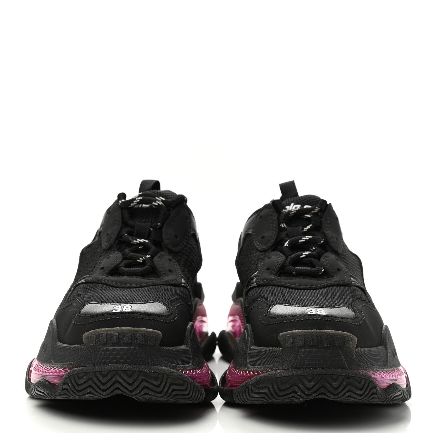 Balenciaga Fabric Mesh Clear Sole Womens Triple S Sneakers 38
