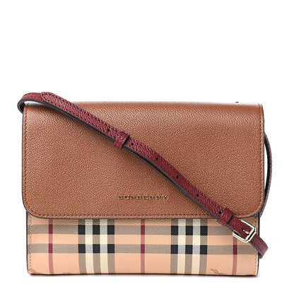 Burberry Haymarket Check Small Loxley Crossbody Bright Toffee 1 of 9