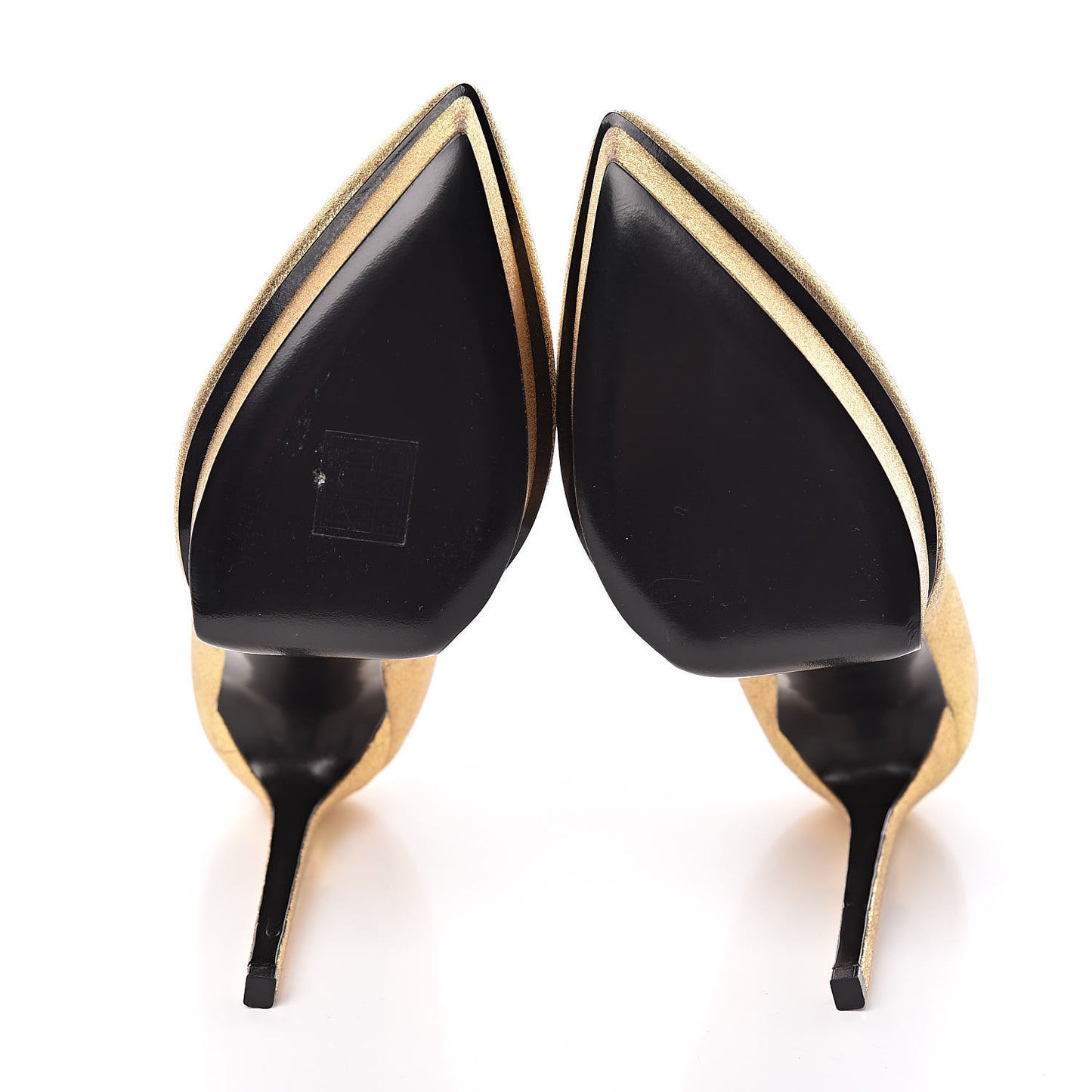 Metallic Grained Calfskin Janis 105 D'Orsay Pumps 39.5 Black Gold