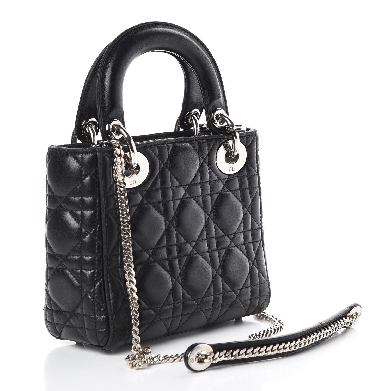 Christian Dior Lambskin Cannage Mini Lady Dior Black 4 of 14