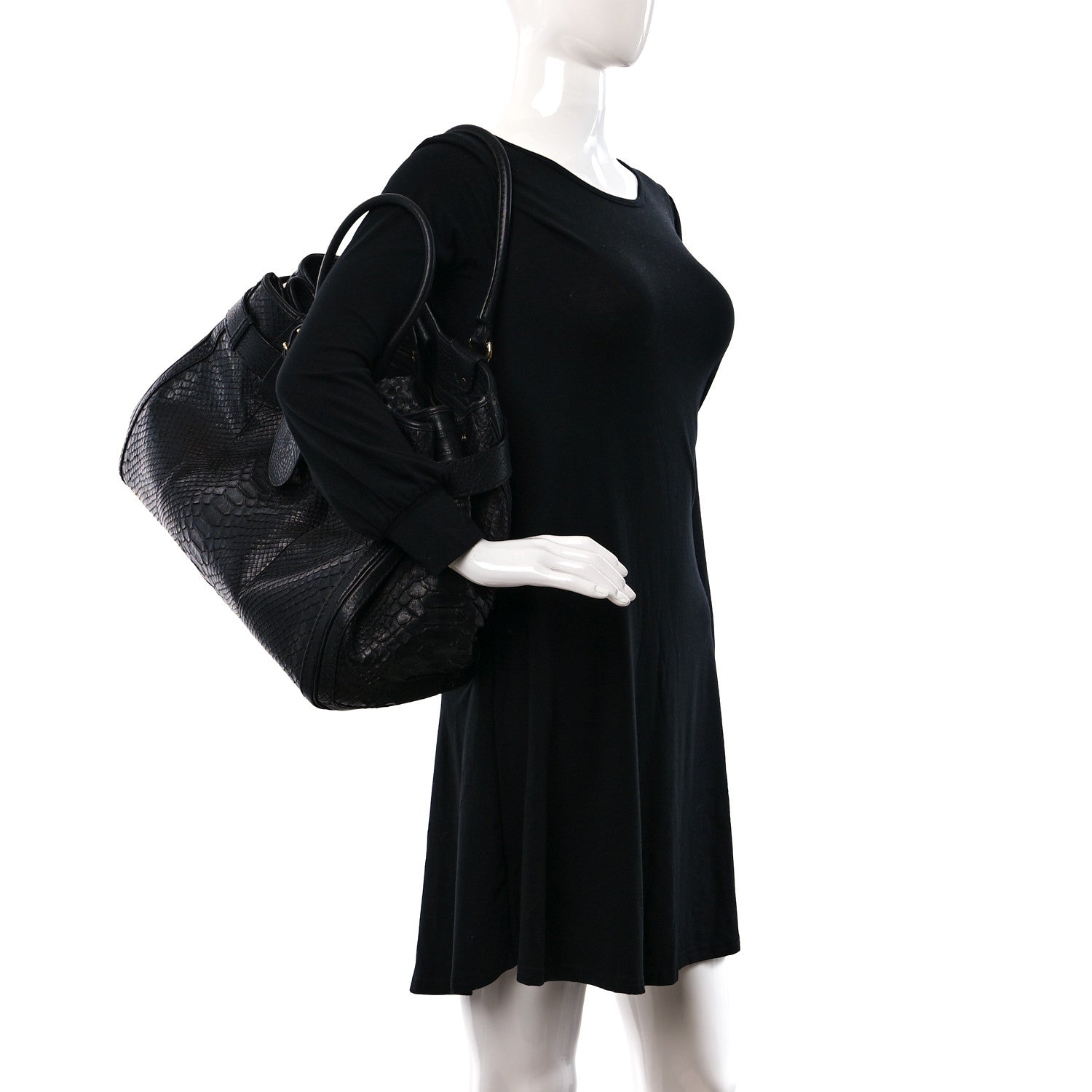 Gucci Snakeskin Large GG Running Tote Black 2 of 17