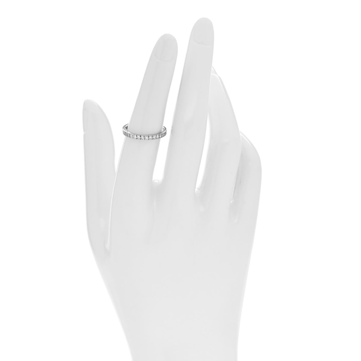 Platinum Diamond .25ctw 2mm Half Eternity Band Ring  52 6
