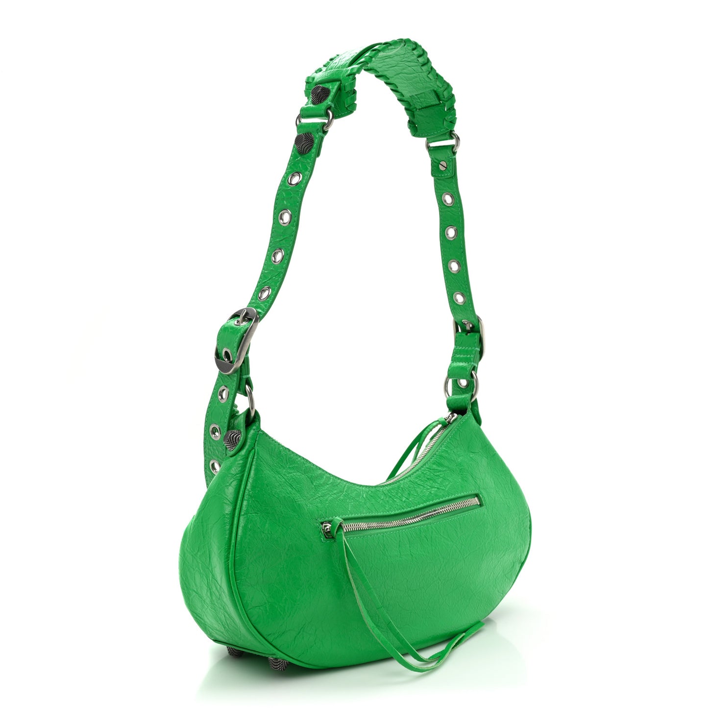 Agneau Arena Small Le Cagole Shoulder Bag Vivid Green