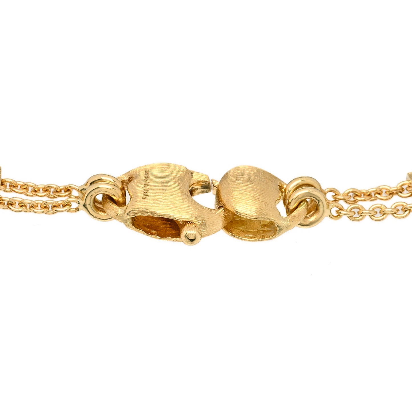 18K Yellow Gold Multi Gemstone Africa Double Strand Bracelet