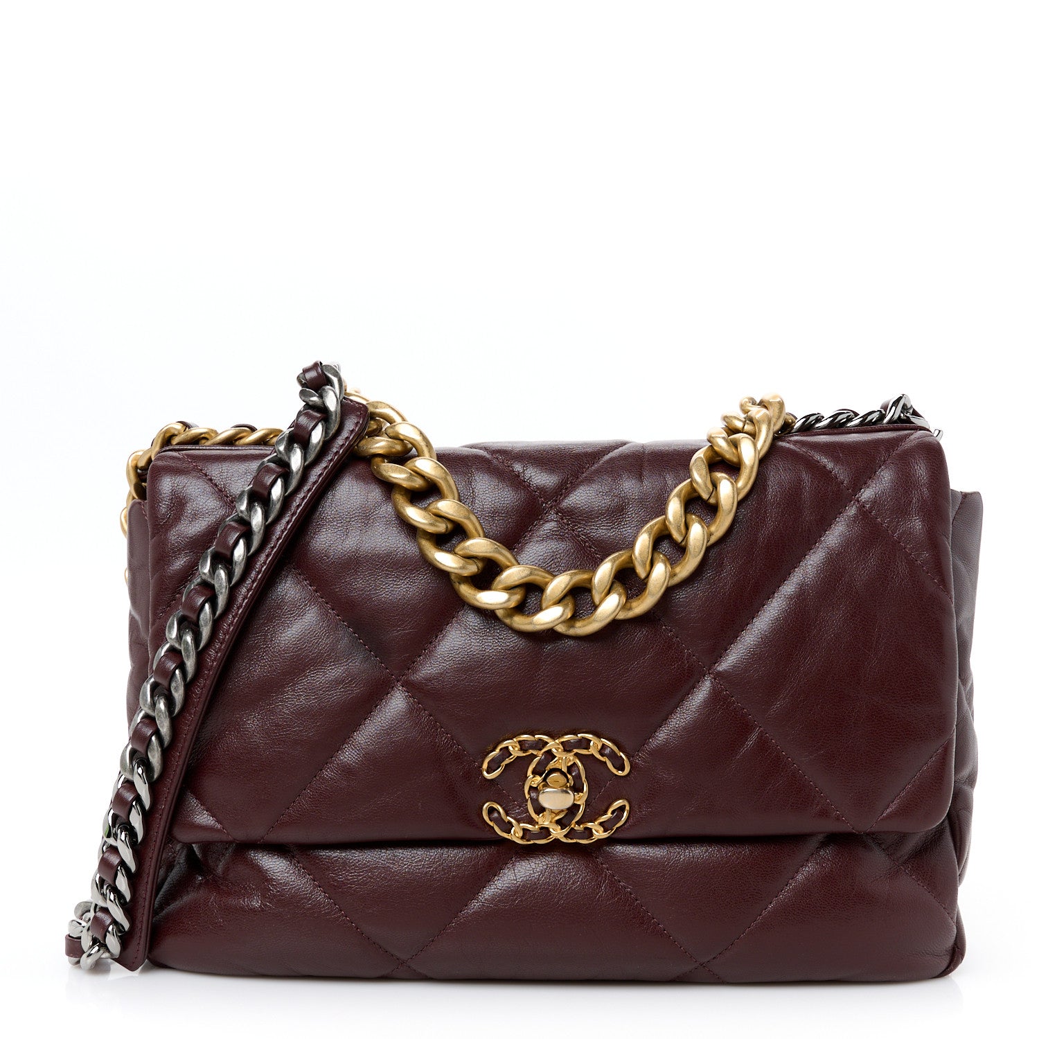 Chanel Goatskin Quilted Large Chanel 19 Flap Brown 1 of 10