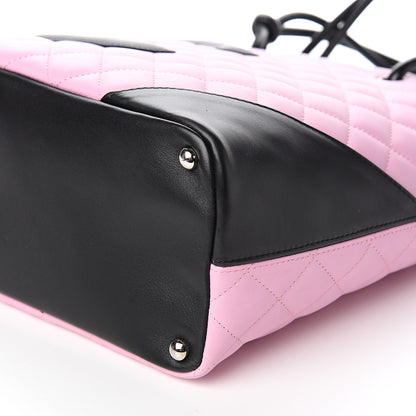 Chanel Calfskin Quilted Medium Cambon Tote Pink Black 8 of 9