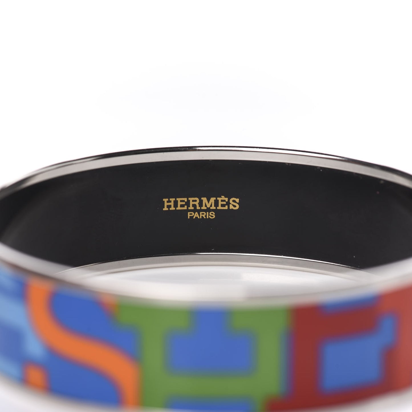 Enamel Wide Printed Capitales Bracelet 70
