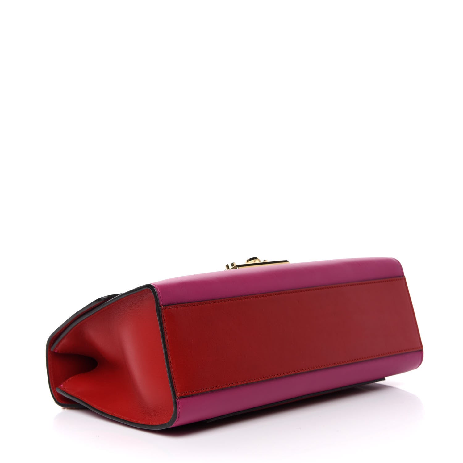 Gucci Moon Calfskin Bi-Color Medium Padlock Shoulder Bag New Rosette Hibiscus Red 4 of 10