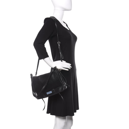 Prada Glace Calf Etiquette Flap Black Astrale 3 of 16