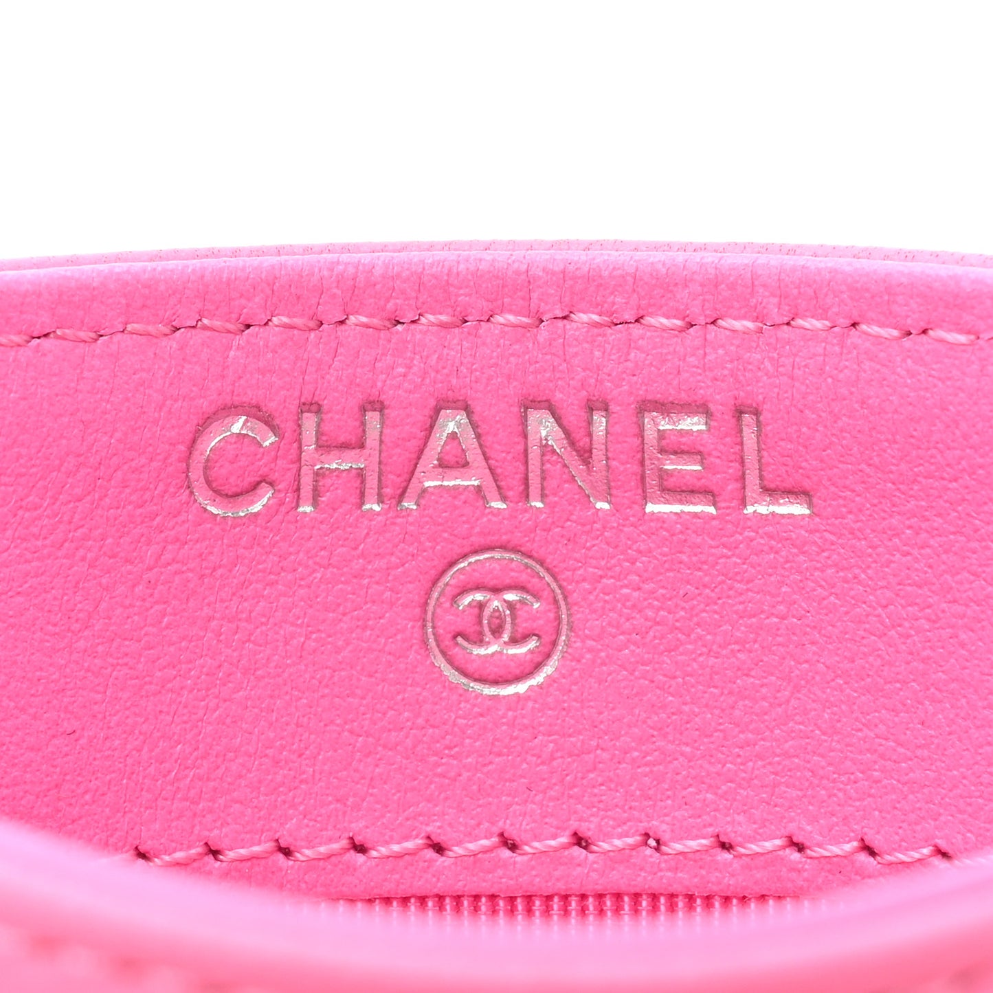 Lambskin Quilted Card Holder Pink