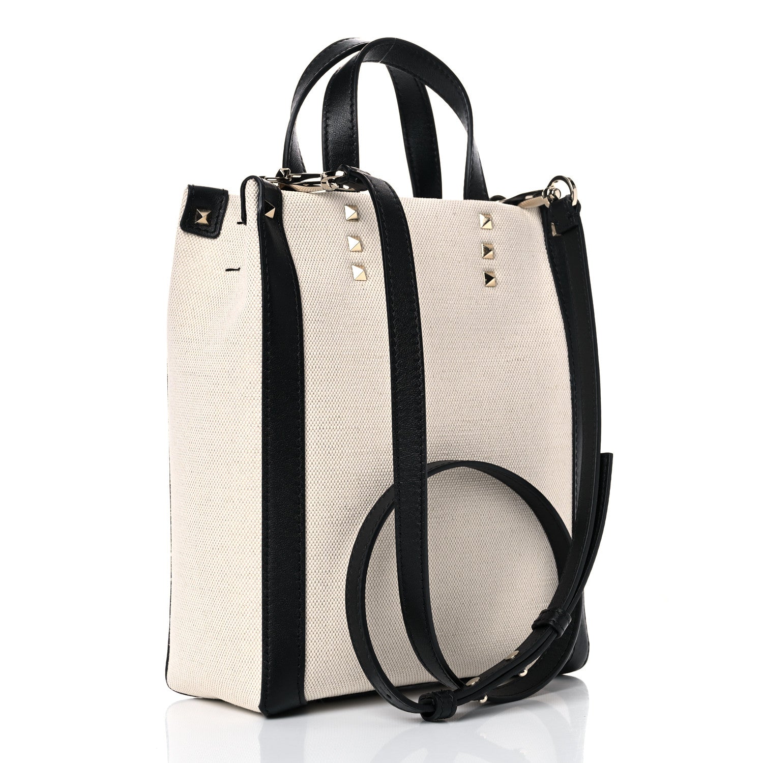 Valentino Garavani Canvas VLTN Print Tote Black Ivory 3 of 8