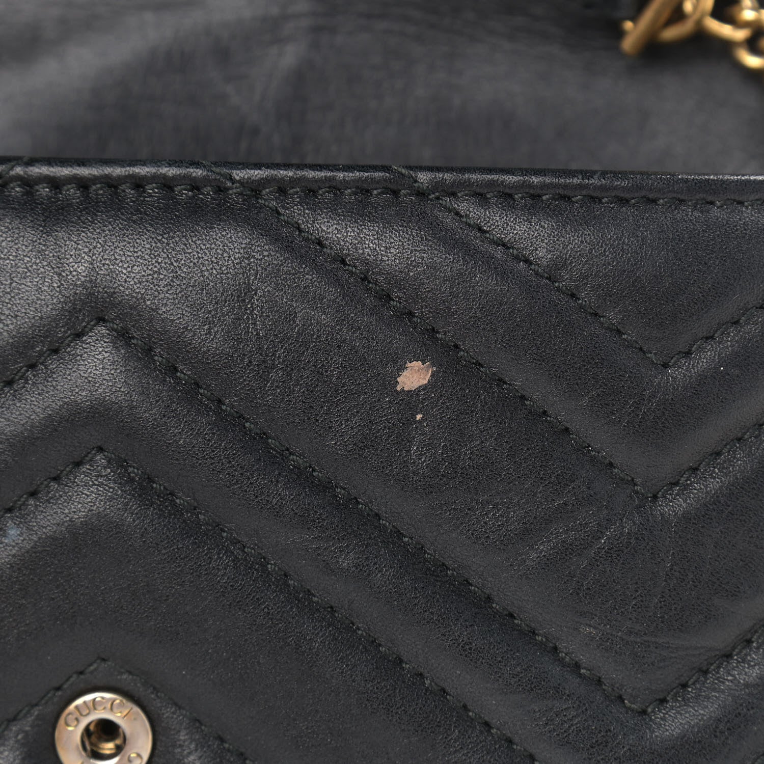 Gucci Calfskin Matelasse Super Mini GG Marmont Shoulder Bag Black 10 of 16