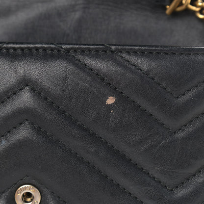 Gucci Calfskin Matelasse Super Mini GG Marmont Shoulder Bag Black 10 of 16